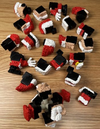 christmas santa cube pieces